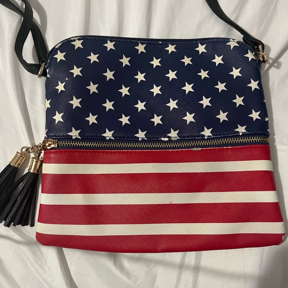 Patriotic Stars and Stripes Crossbody Bag